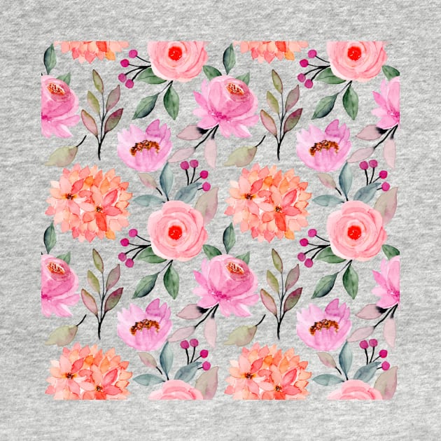 pink floral pattern by huyammina